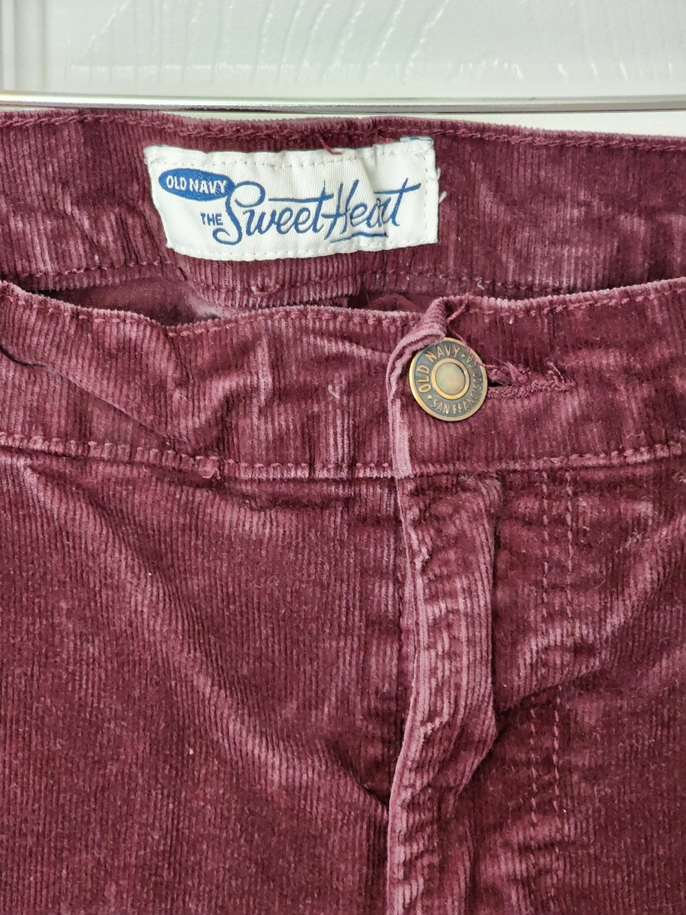 Old Navy Maroon Corduroy Boot Cut Pants 12 LONG - Picture 6 of 13